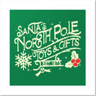 North Pole Toys and Gifts est 1873 Posters and Art